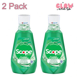 (2 Pack) Scope Classic Anticavity Mouthwash Original Mint 33.8 fl oz